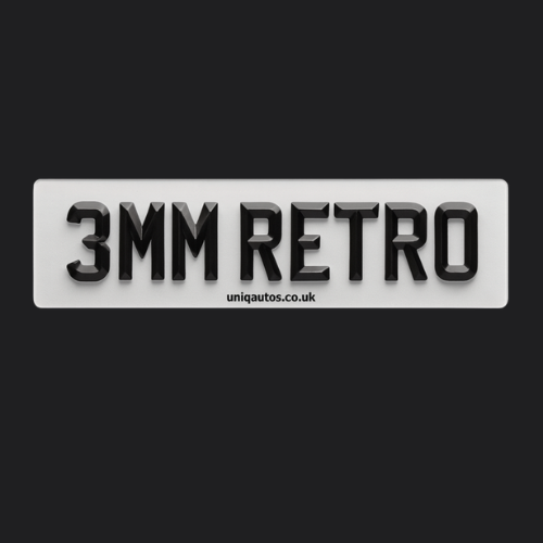 UNIQREG 3MM Retro Character Number Plate Set
