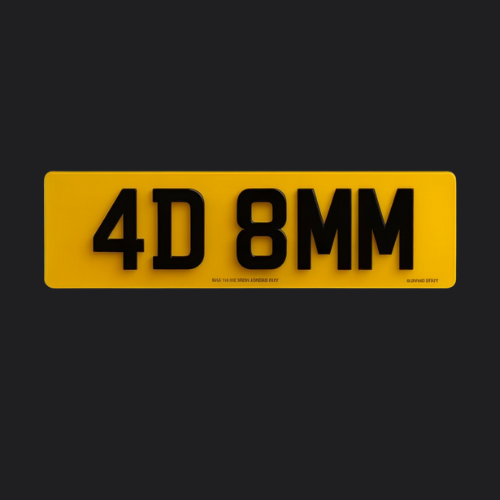 UNIQREG 4D 8MM Character Number Plate Sets