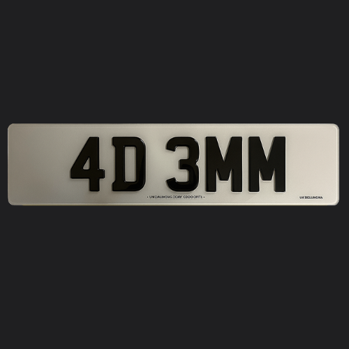 UNIQREG 4D 3MM Character Number Plate Sets