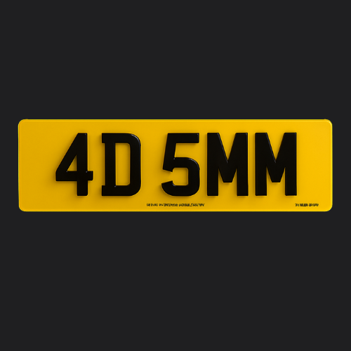 UNIQREG 4D 5MM Character Number Plate Sets