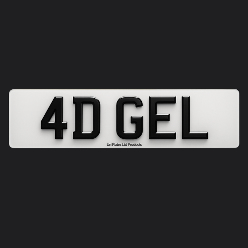 UNIQREG 4D Gel Character Number Plate Set