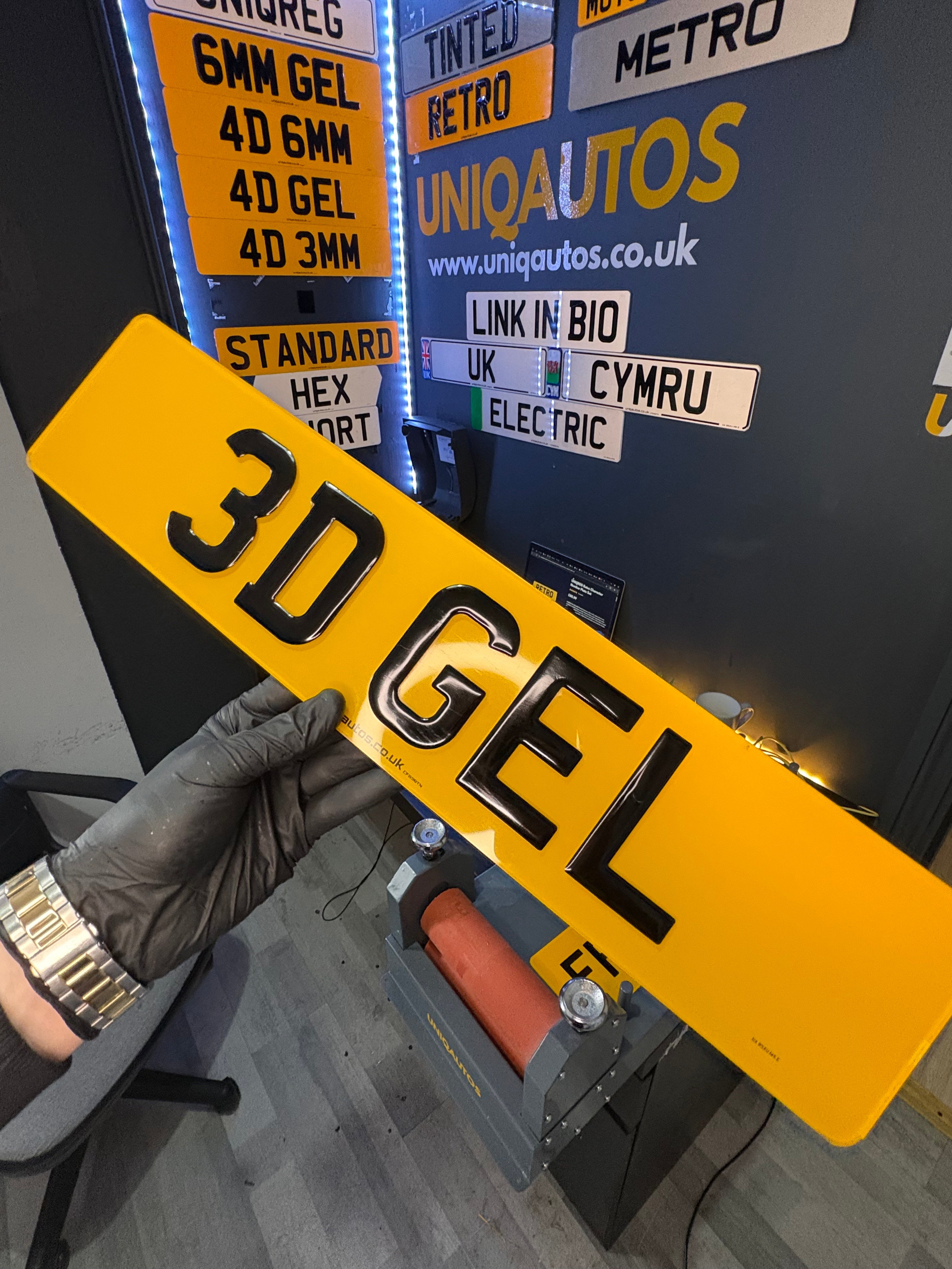 UNIQREG 3D Gel Character Number Plate Set