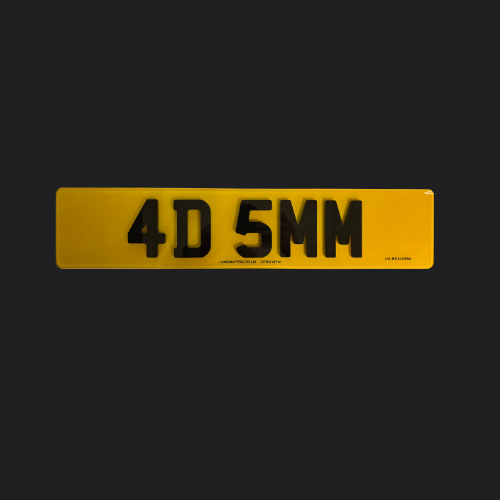 Custom 4D 5MM premium raised number plates