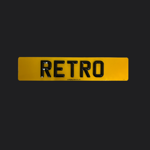 Uniqreg — Premium Replacement Customisable Number Plates Raised Retro (Diamond Bevelled) Cheap Road Legal