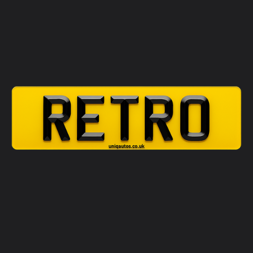 UNIQREG Retro Character Number Plate Set