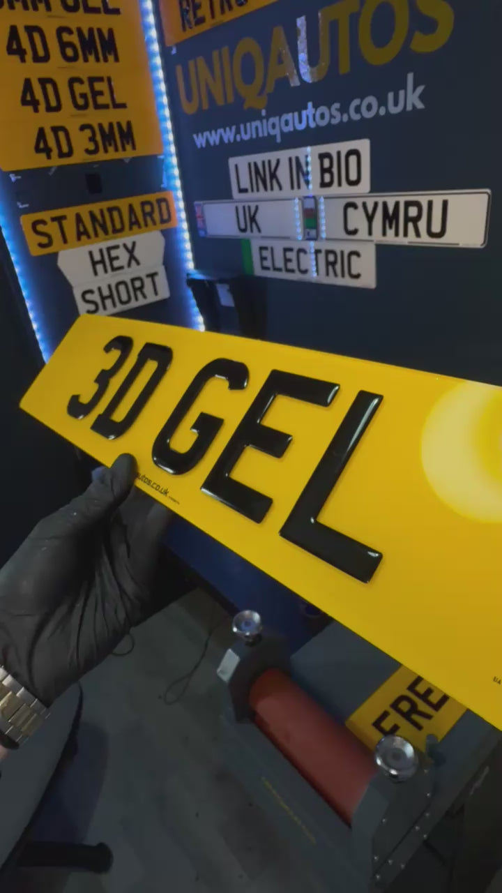 UNIQREG 3D Gel Character Number Plate Set