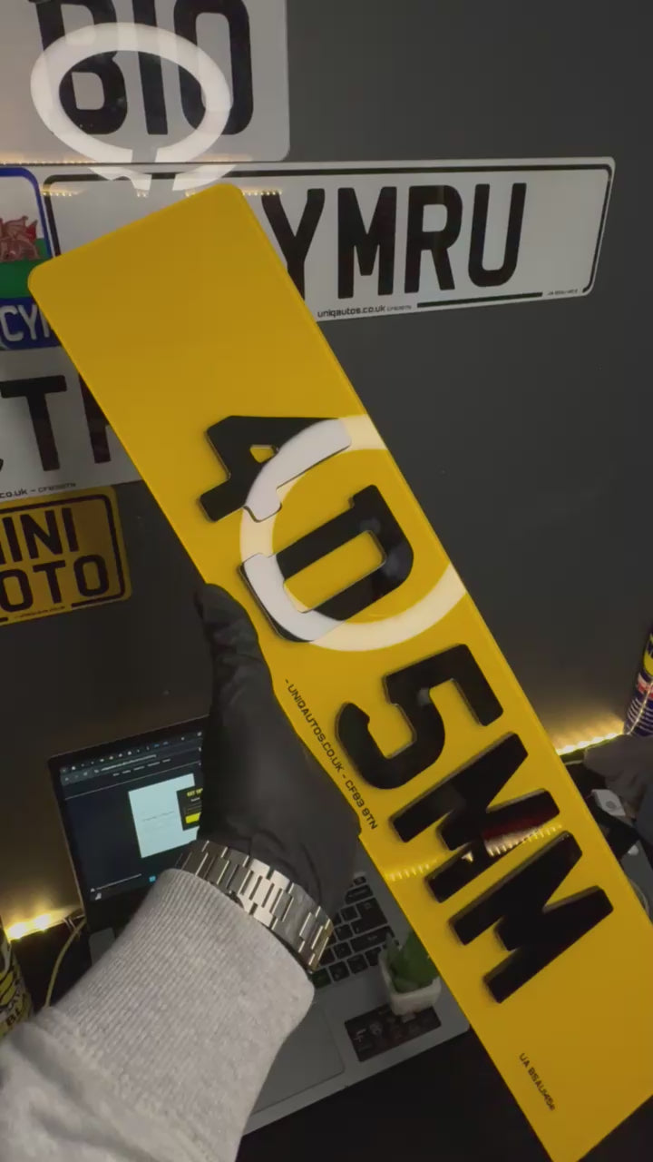 UNIQREG 4D 5MM Character Number Plate Sets