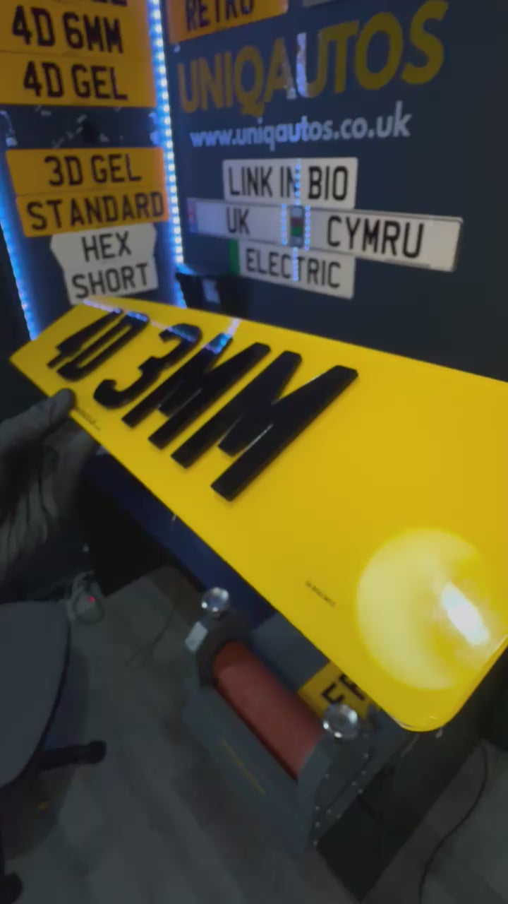 UNIQREG 4D 3MM Character Number Plate Sets