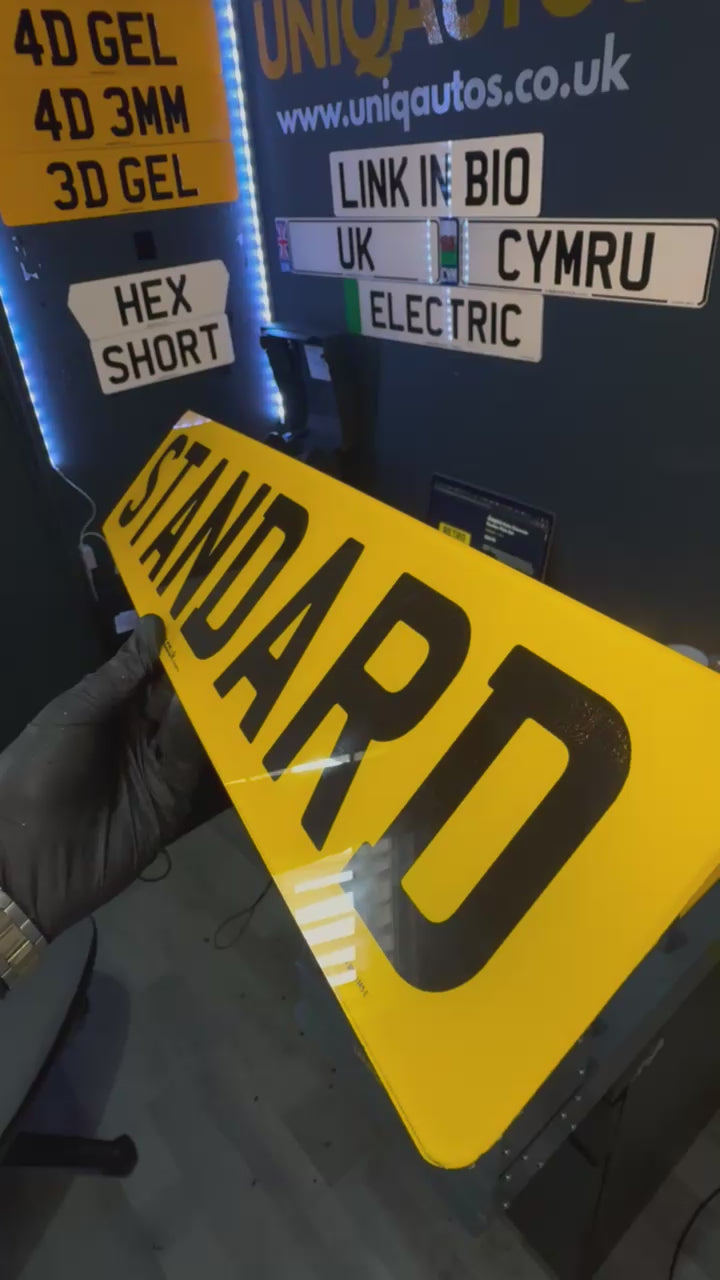 UNIQREG Standard Style Number Plate Set