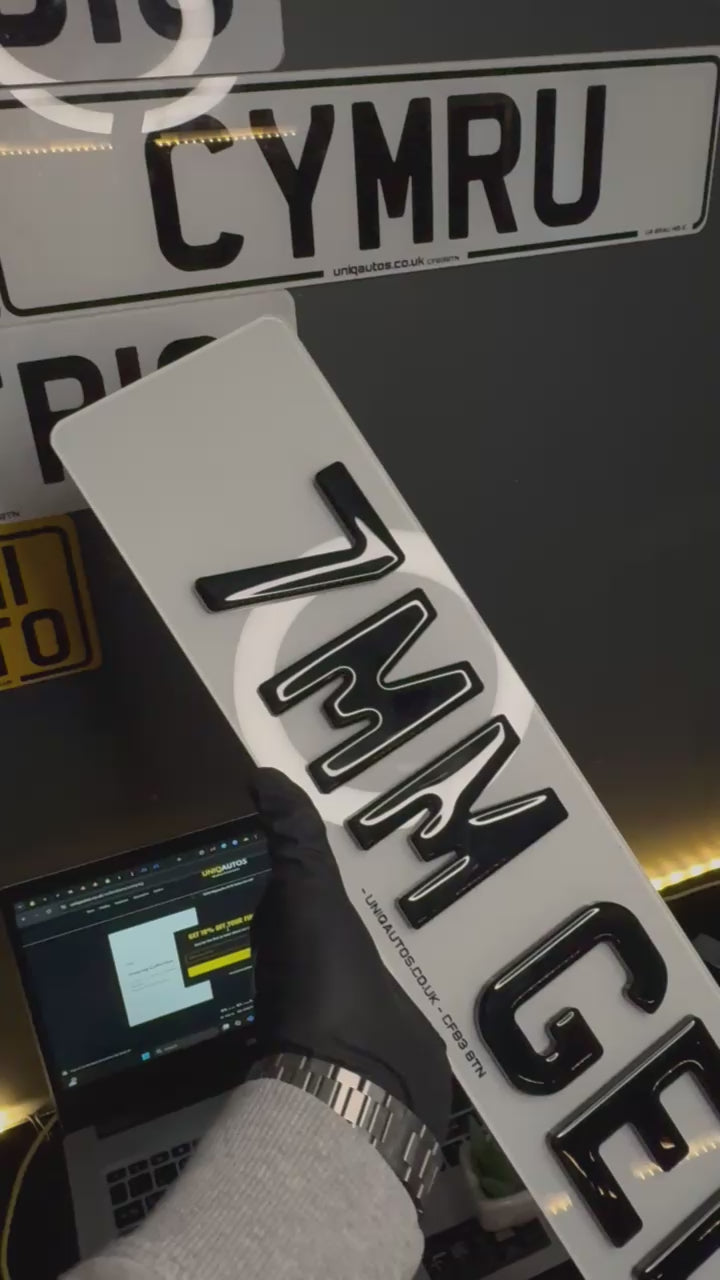 UNIQREG 7MM Gel Character Number Plate Set